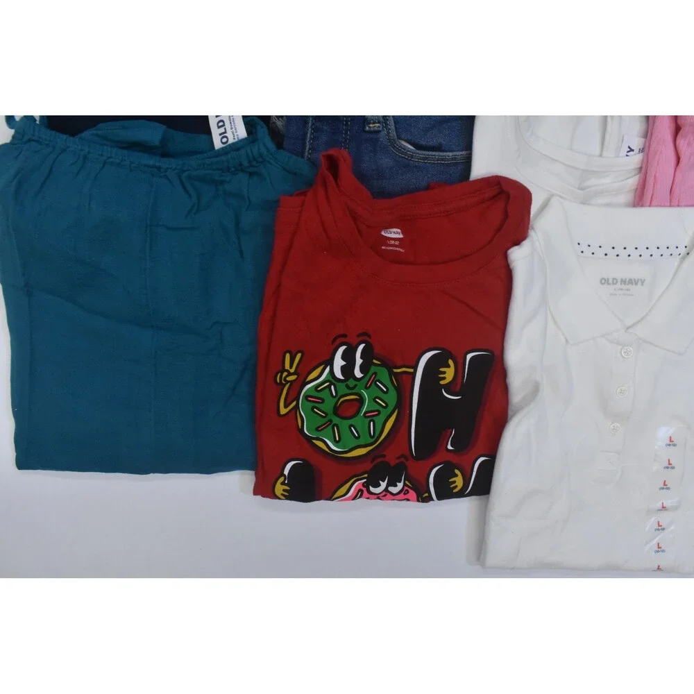 Old Navy Bulk Lot Of 10 Girls Size Large 10/12 Mixed Season Tops Bottoms Shorts